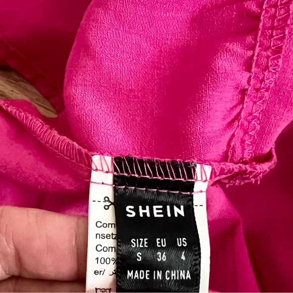 SHEIN Pink Smocked Tiered Mini Sundress Small - Picture 13 of 13